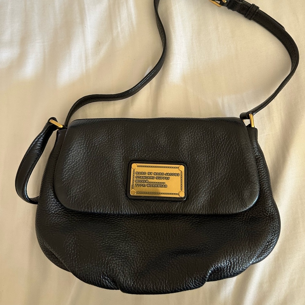 Marc By Marc Jacobs Black Crossbody Bag with Gold Details